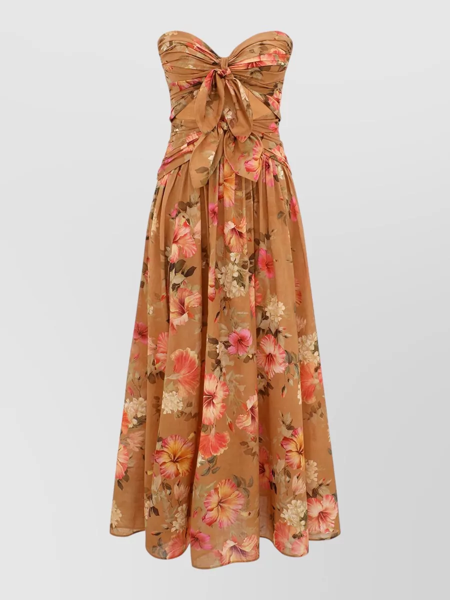 Zimmermann cotton cutout tie front midi dress