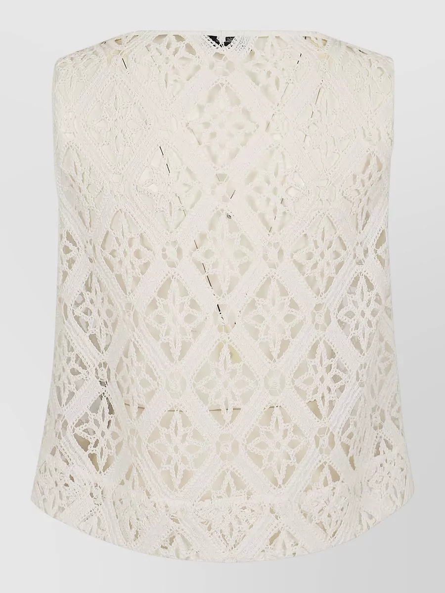 Herno Sleeveless Crochet Blouse