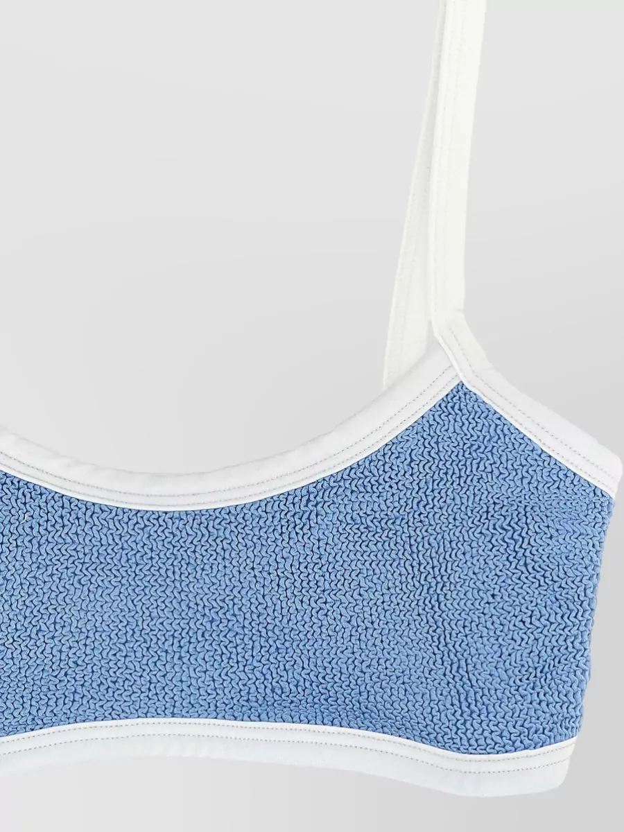 Hunza G Tyler Bikini Set Textured Contrast Trim