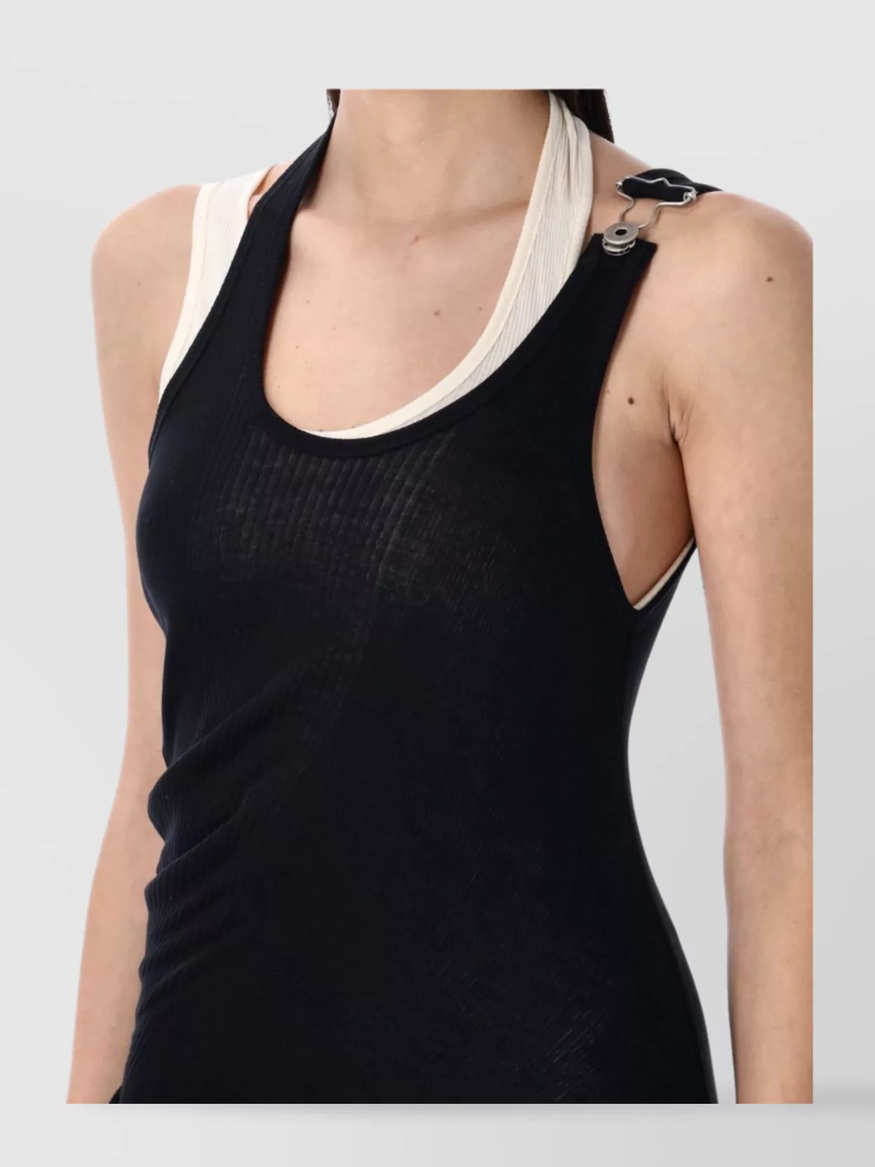 Jean Paul Gaultier Ribbed cotton double layer tank top | The