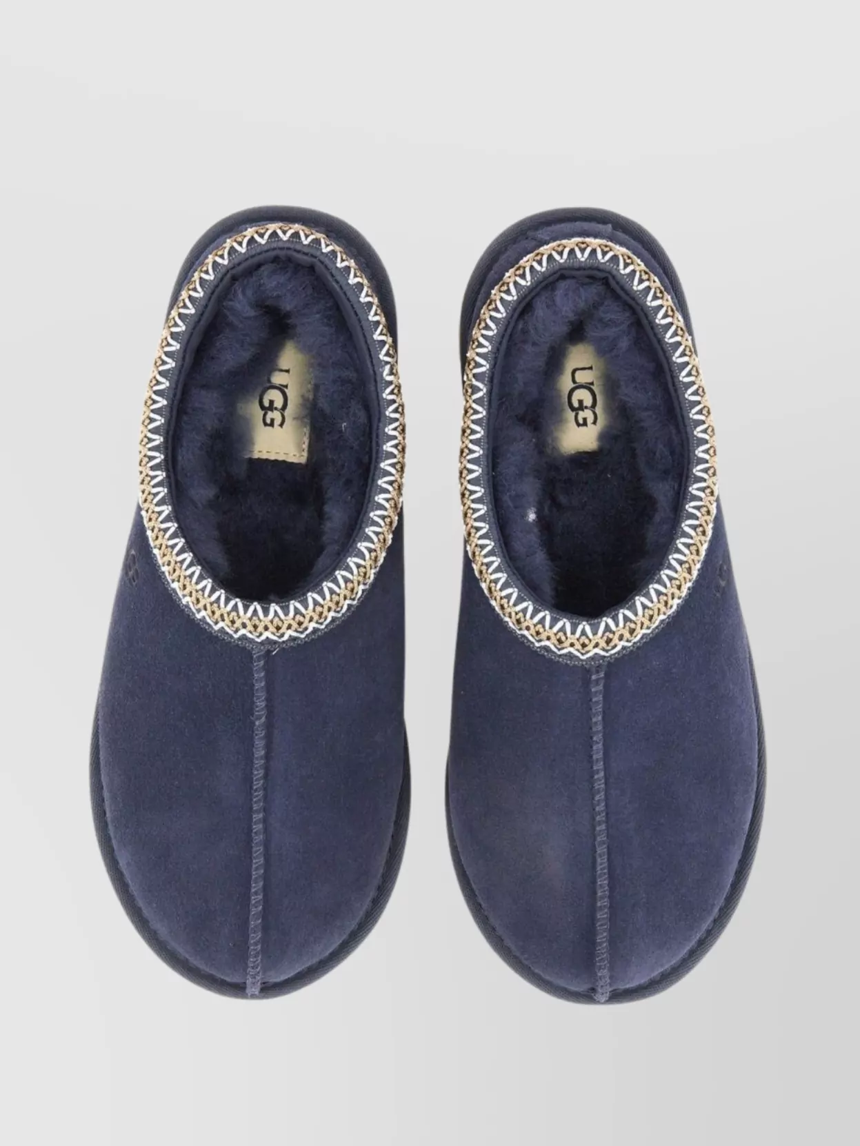 Ugg Slip-On Slippers With Rubber Sole And Zigzag Stitching