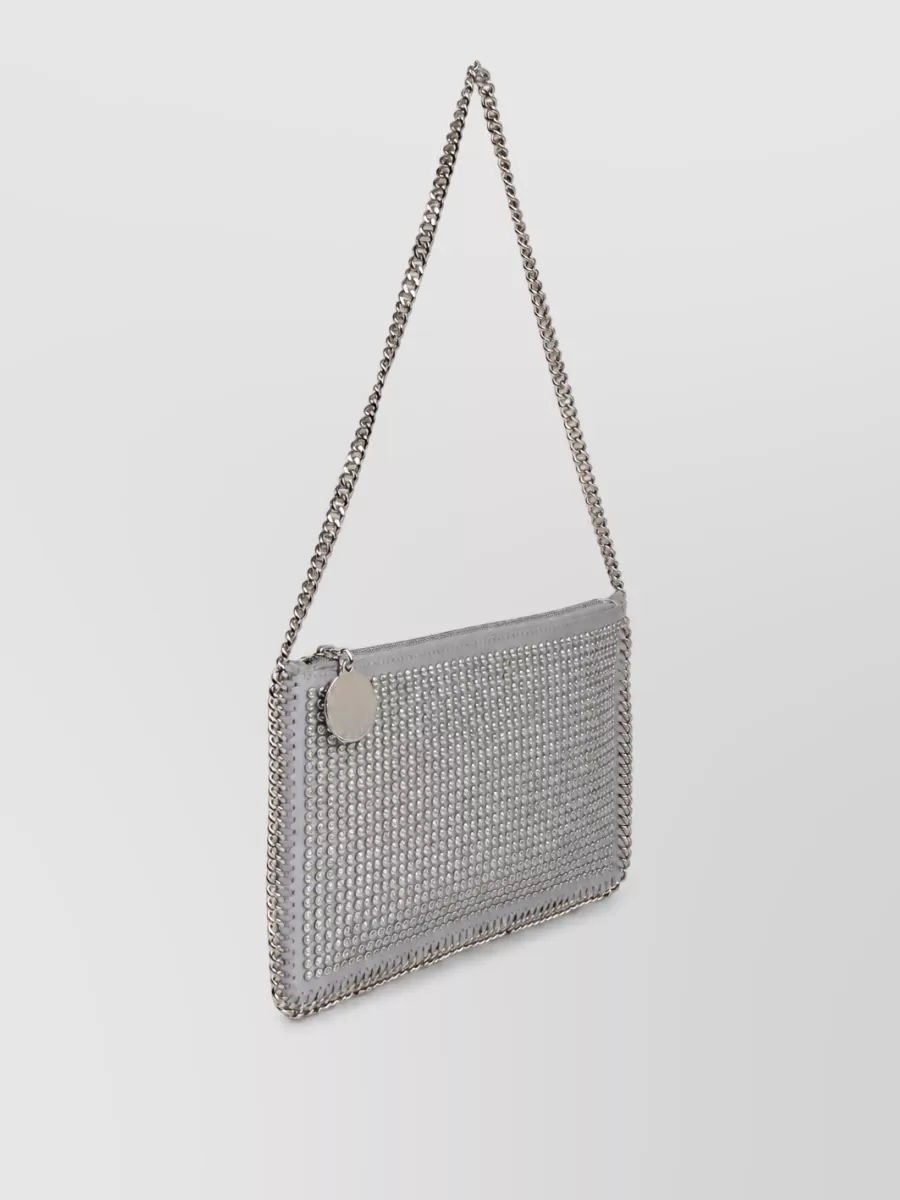 Stella Mccartney Falabella Clutch Bag Metallic Chain Strap