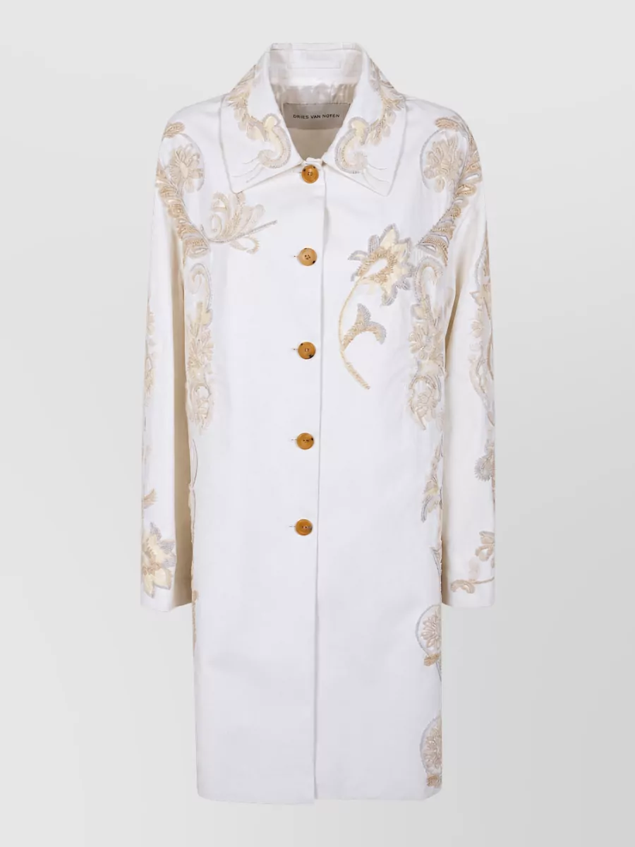Dries Van Noten Embroidered Single-Breasted Coat