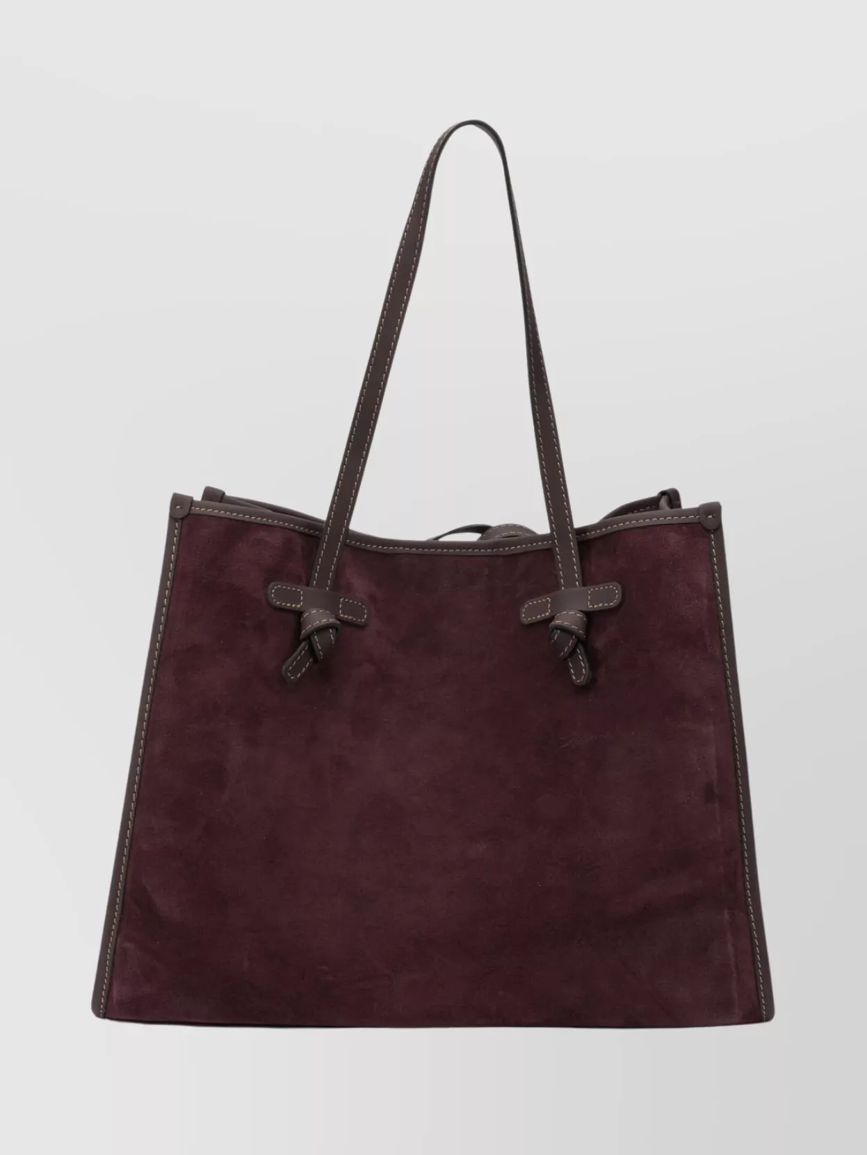 Gianni Chiarini Tote Bag With Contrast Stitching And Handles In Burgundy