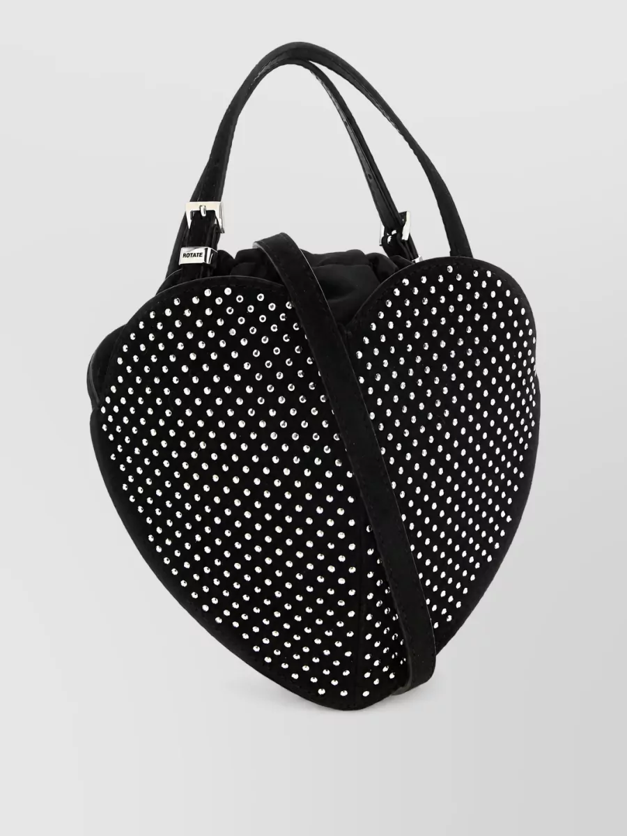 Rotate Birger Christensen Crystal-Embellished Heart Clutch Bag