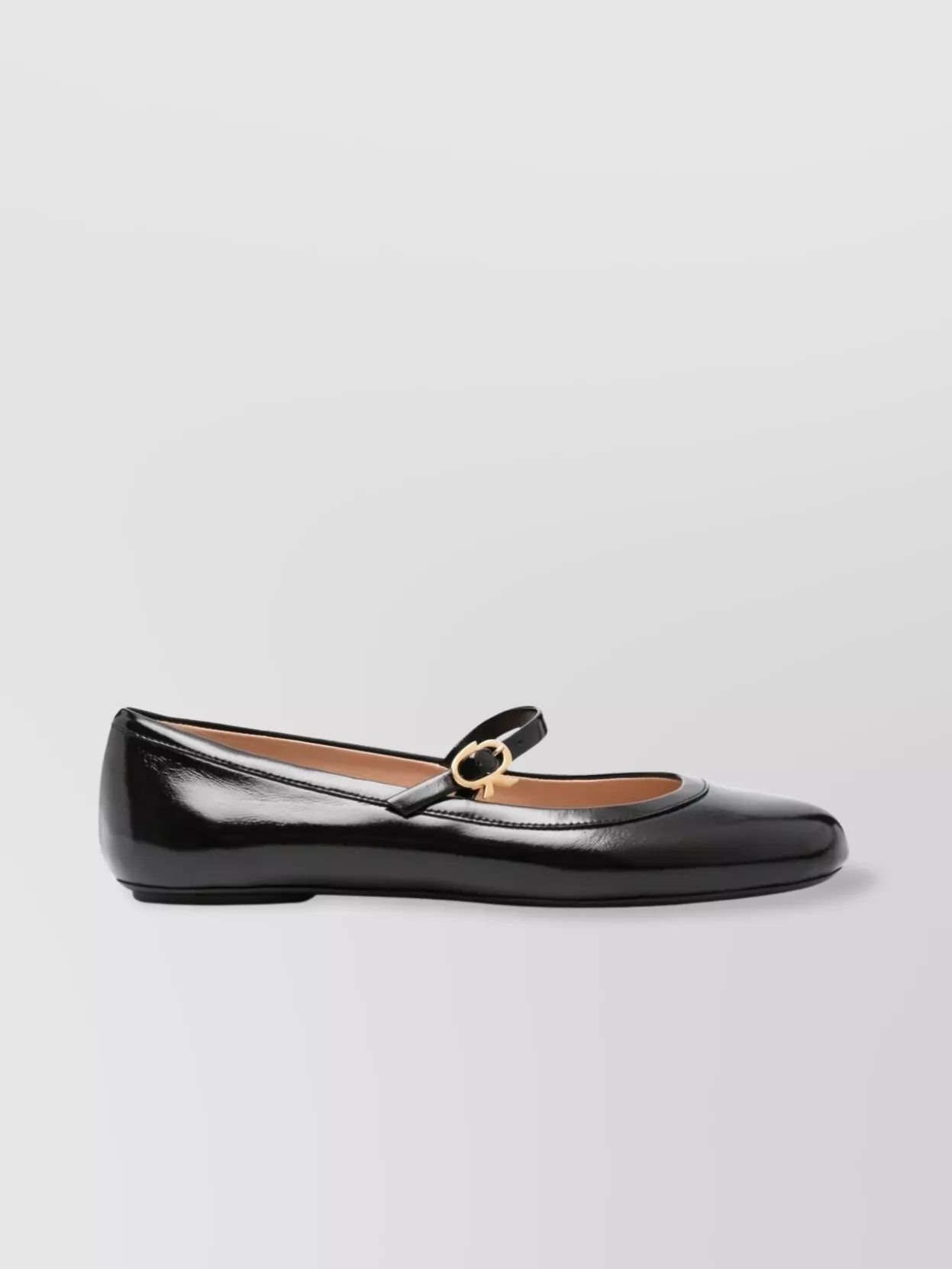 Shop Gianvito Rossi Glossy Round Toe Flat Sole Ballerina Shoes