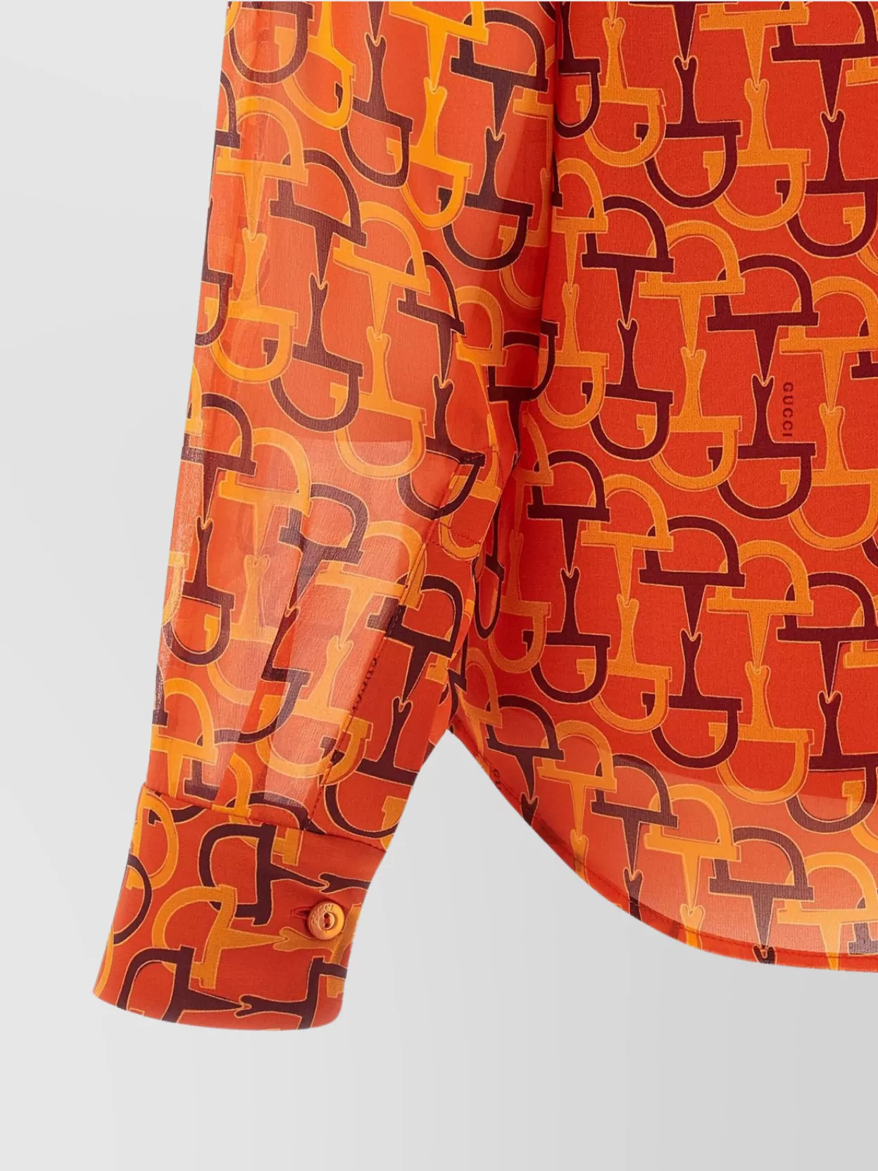 Gucci Allover Print Long Sleeve Collared Shirt