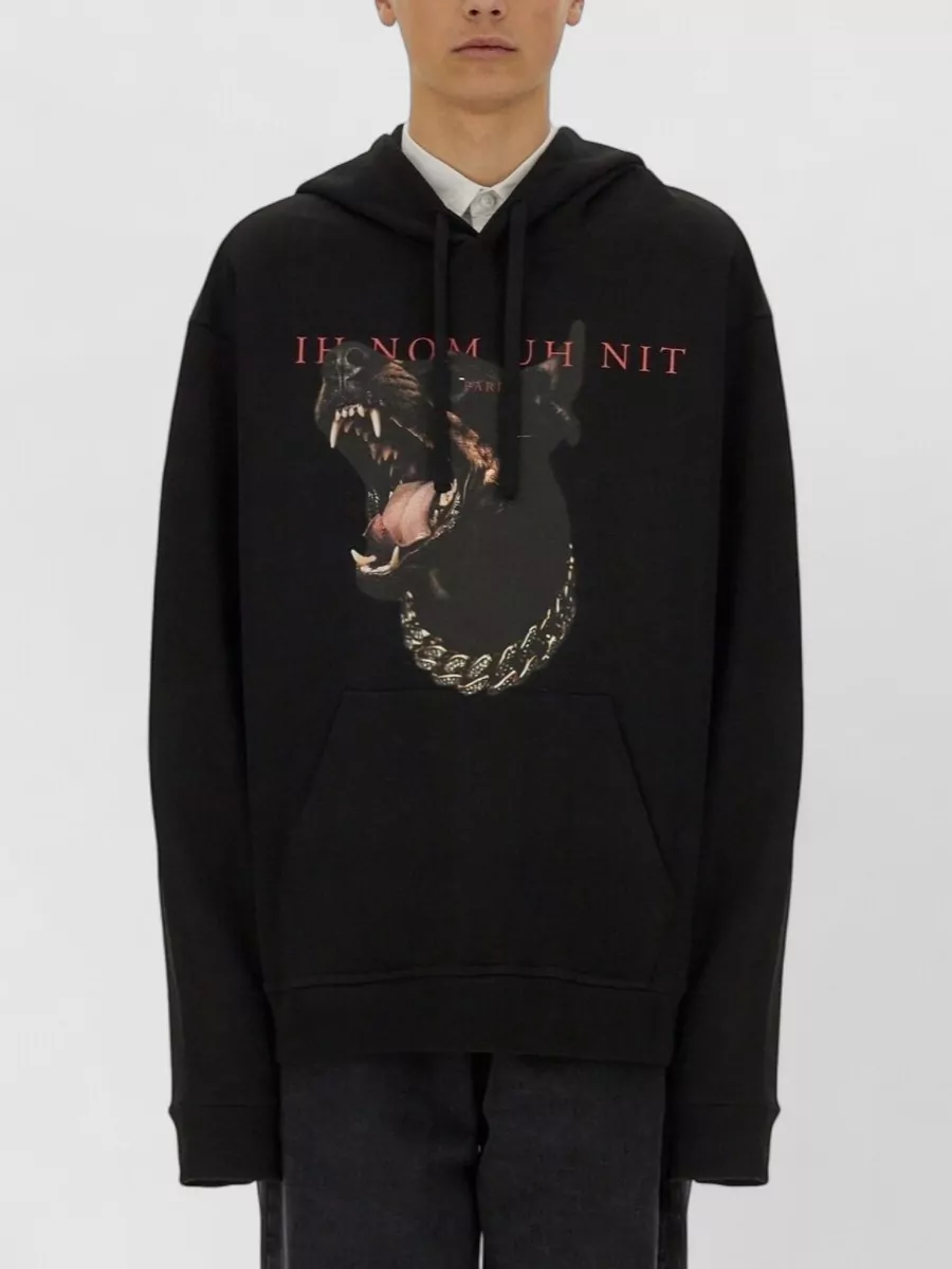 Ih Nom Uh Nit printed cotton hoodie