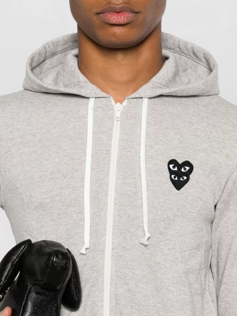 Comme Des Garçons Play Hooded Sweatshirt Nylon Silk Blend