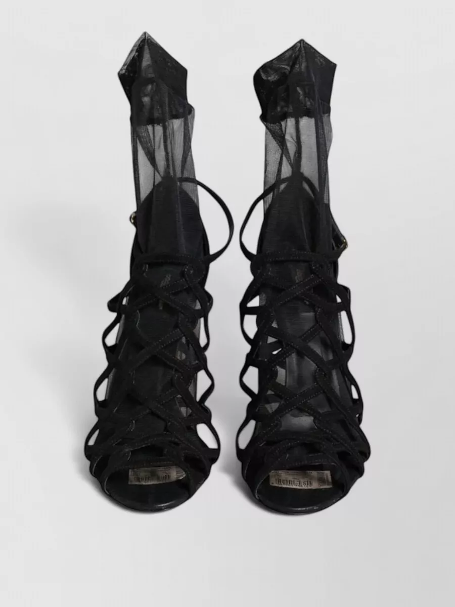 Dolce&Gabbana leather mesh high-heel sandals
