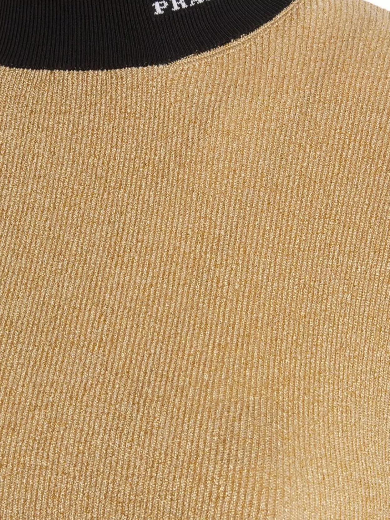 Prada Knitwear Cropped Ribbed Metallic