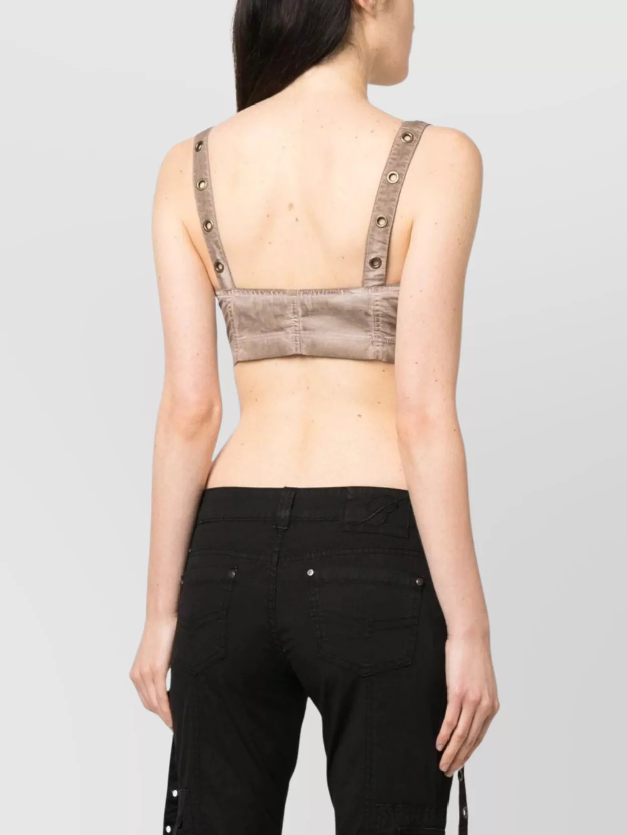 Blumarine Top With Adjustable Straps And Front Pockets In Neutral