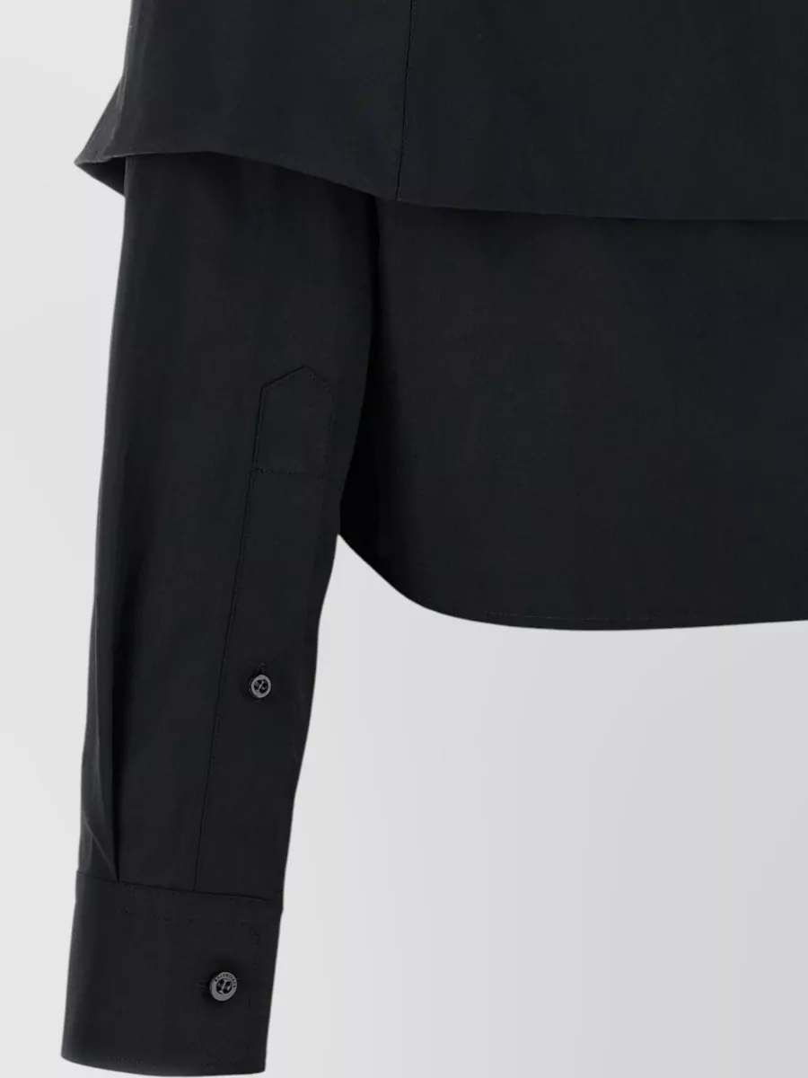 Balenciaga Off-The-Shoulder Cropped Shirt