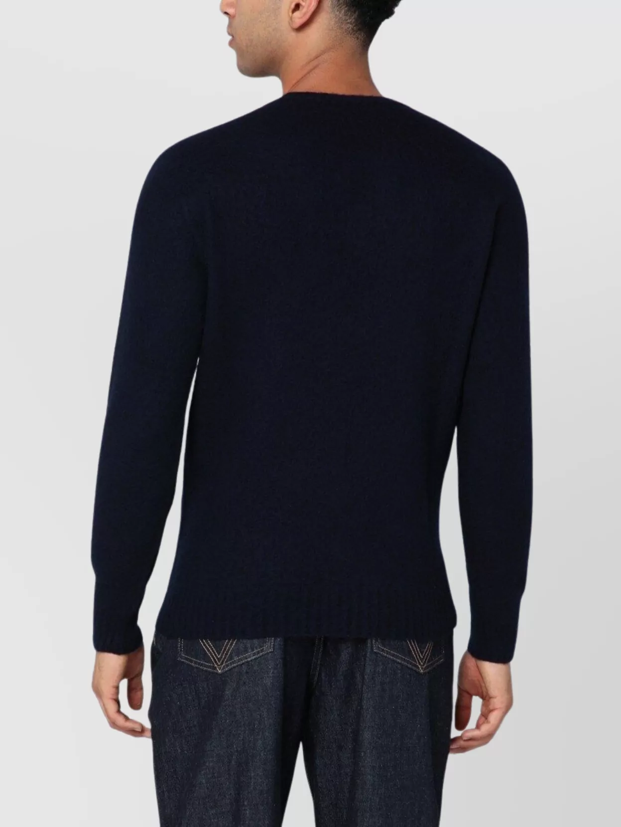 Drumohr Lambswool Crew Neck Sweater In Blue