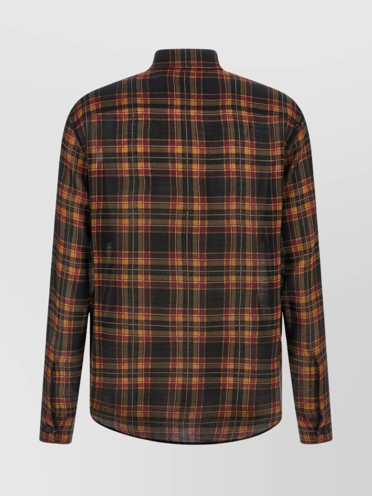 Saint Laurent Plaid Shirt Featuring Bow Detail And Pockets In Multi