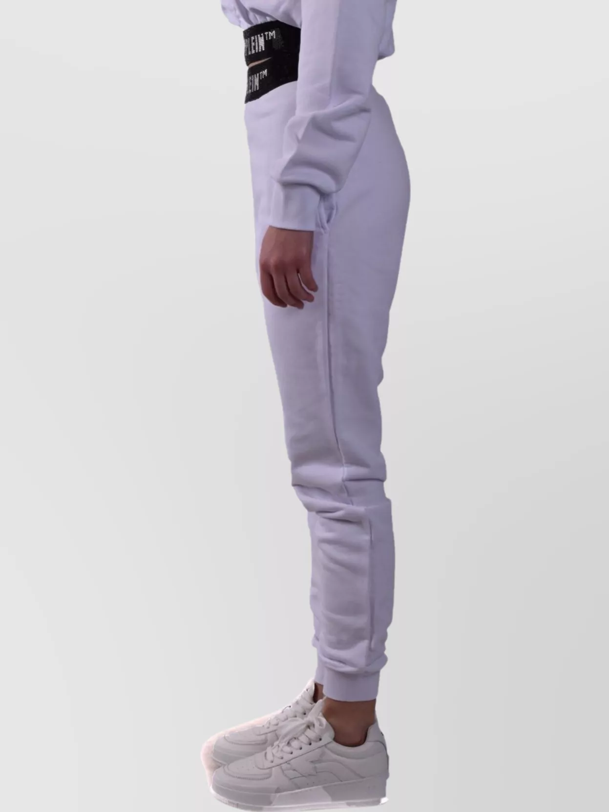 Philipp Plein Trousers Elastic Waistband Ribbed Cuffs In Purple