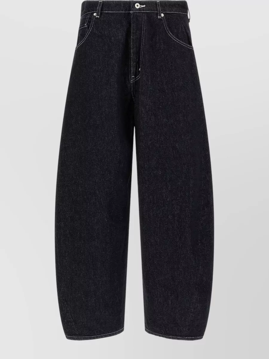 Comme Des Garçons Contrast Stitching Wide-Leg Denim Jeans