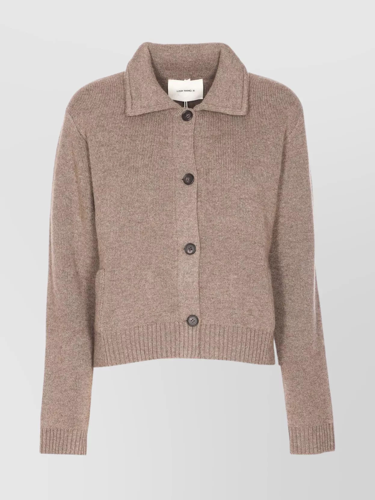 Lisa Yang Collared Jacket With Long Sleeves And Pockets In Brown