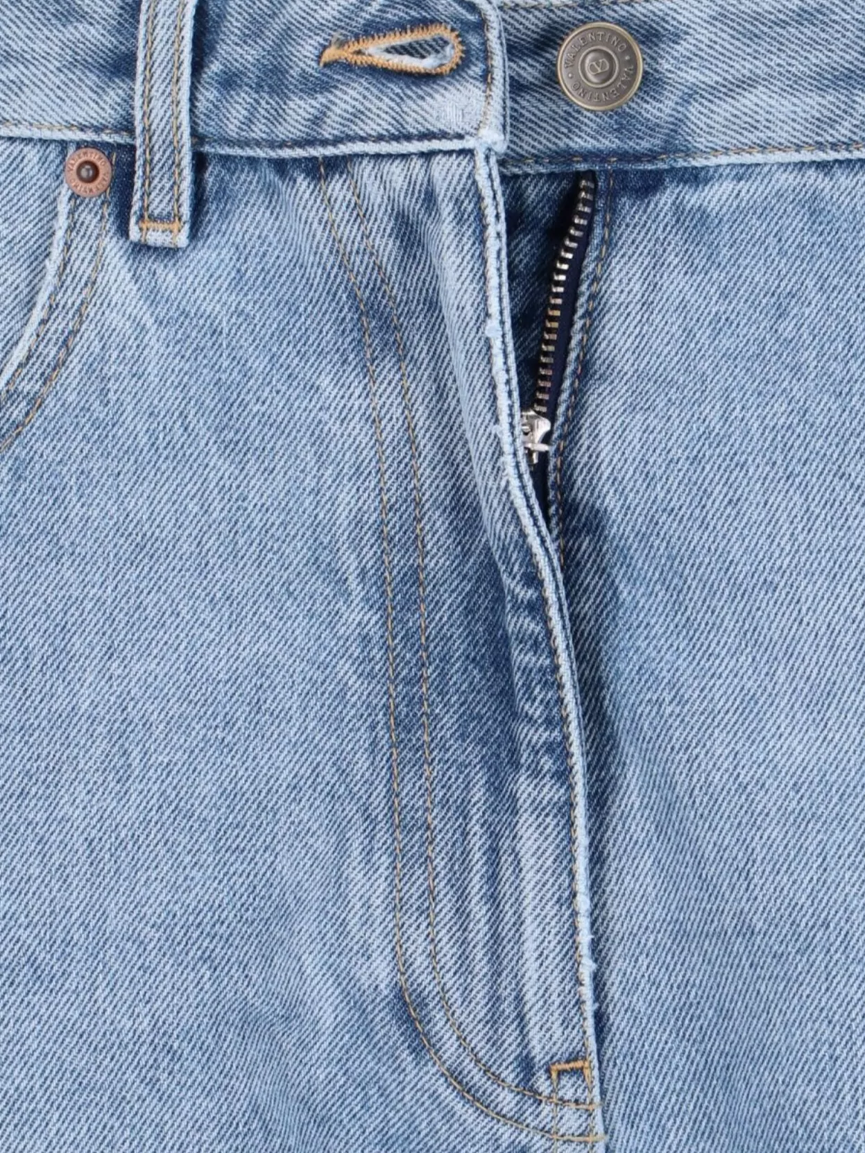 Valentino Straight Leg Five-Pocket Trousers With Belt Loops
