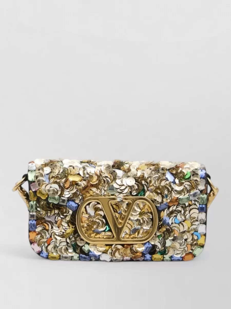 Valentino Garavani Locò Small Textile Shoulder Bag