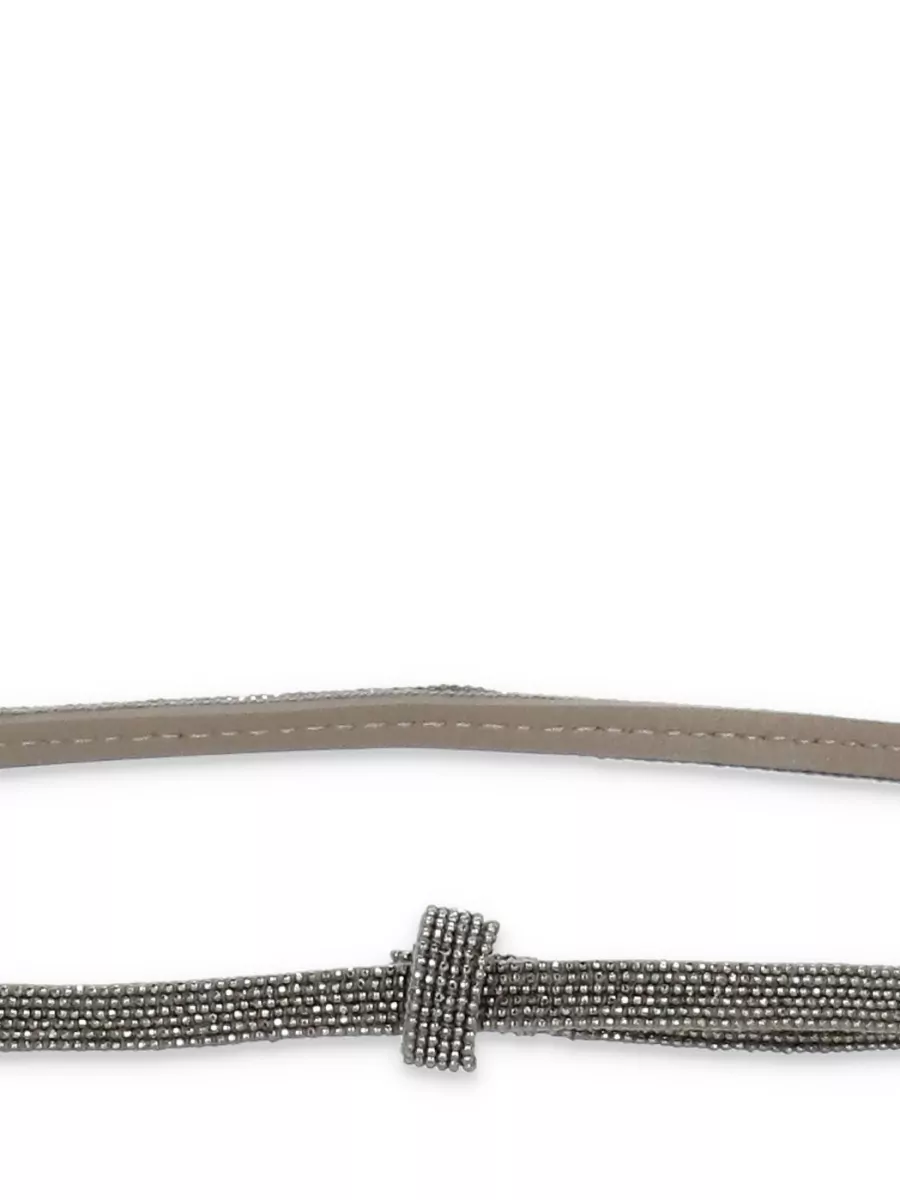 Panicale Leather Belt Adjustable Length Strass Embellished