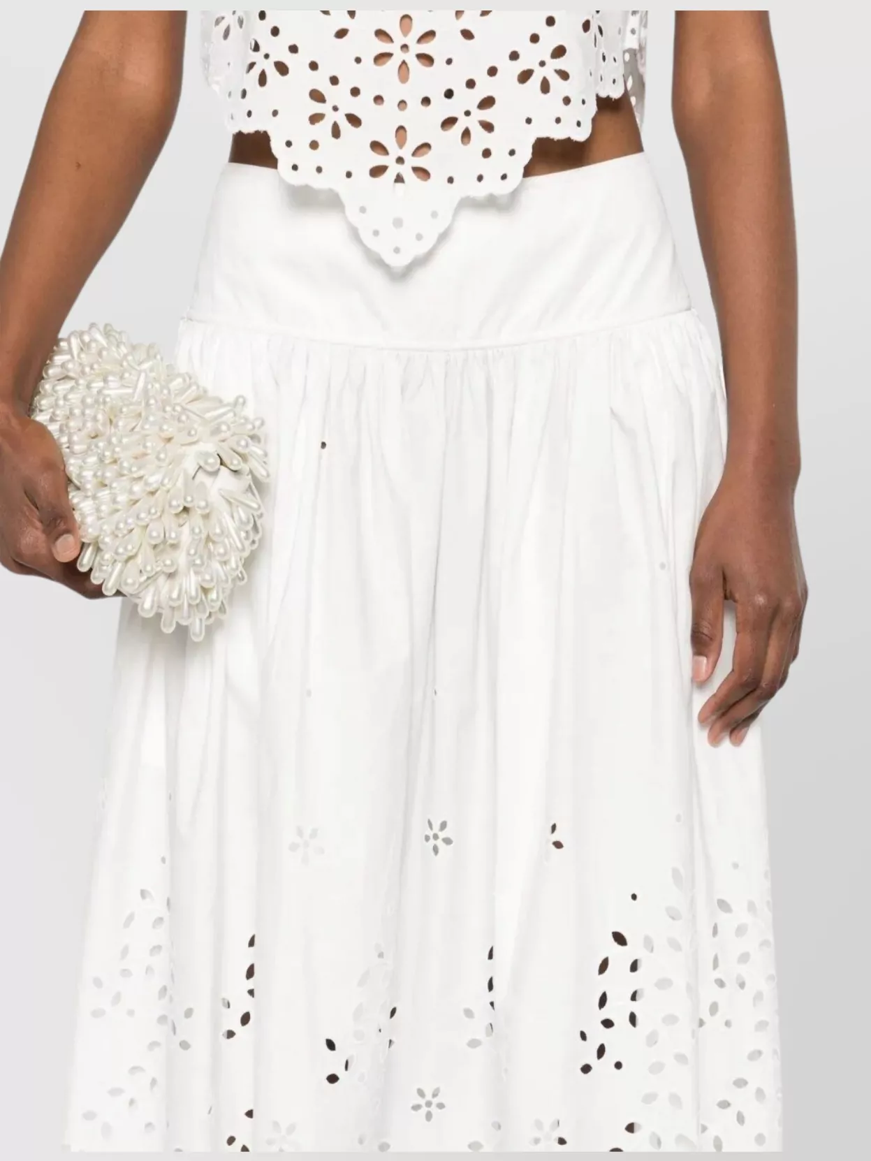 Self-Portrait High-Waisted A-Line Midi Skirt With Side Pockets