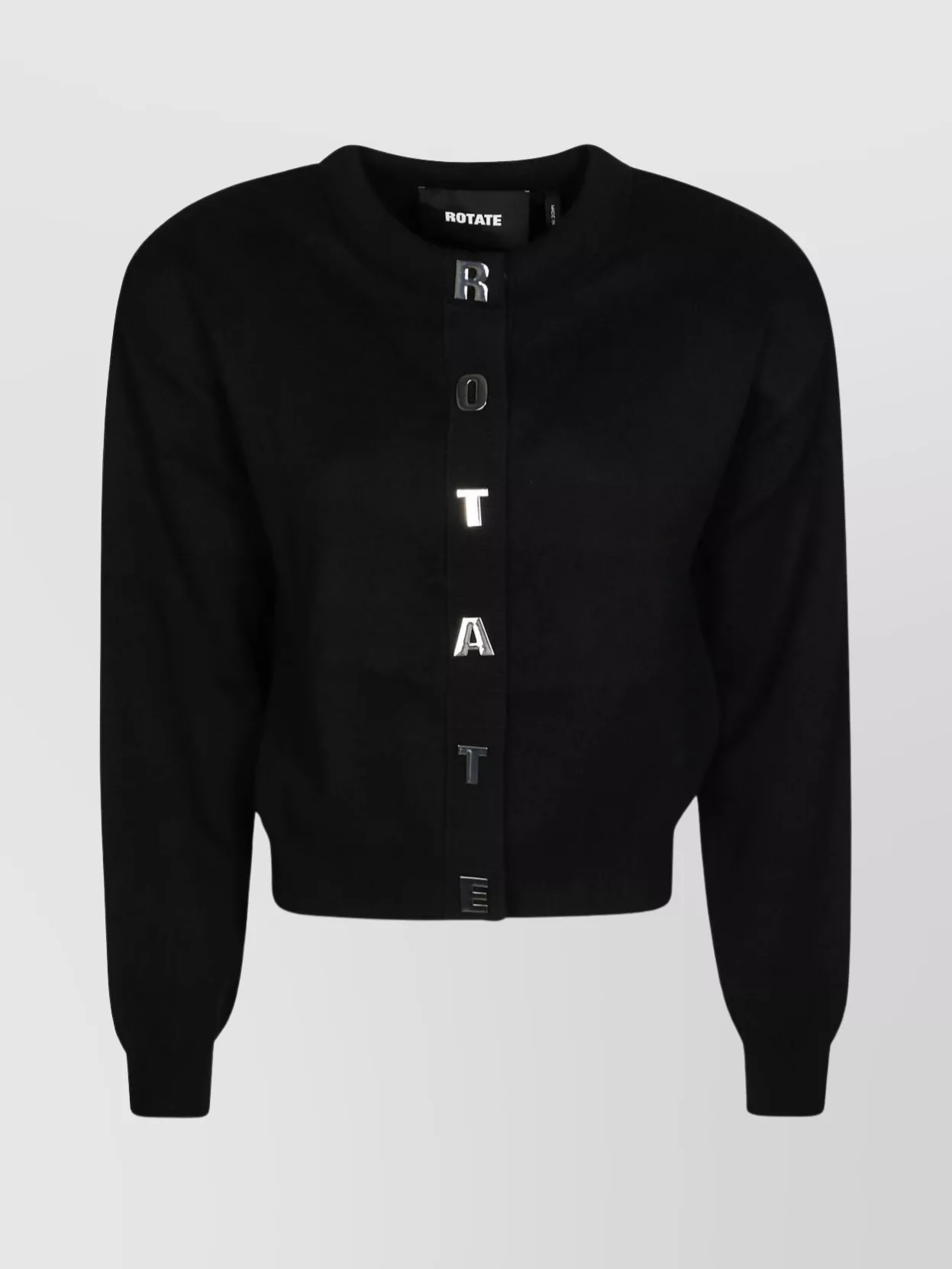 Rotate Birger Christensen Solid Knit Cardigan Ribbed Hem