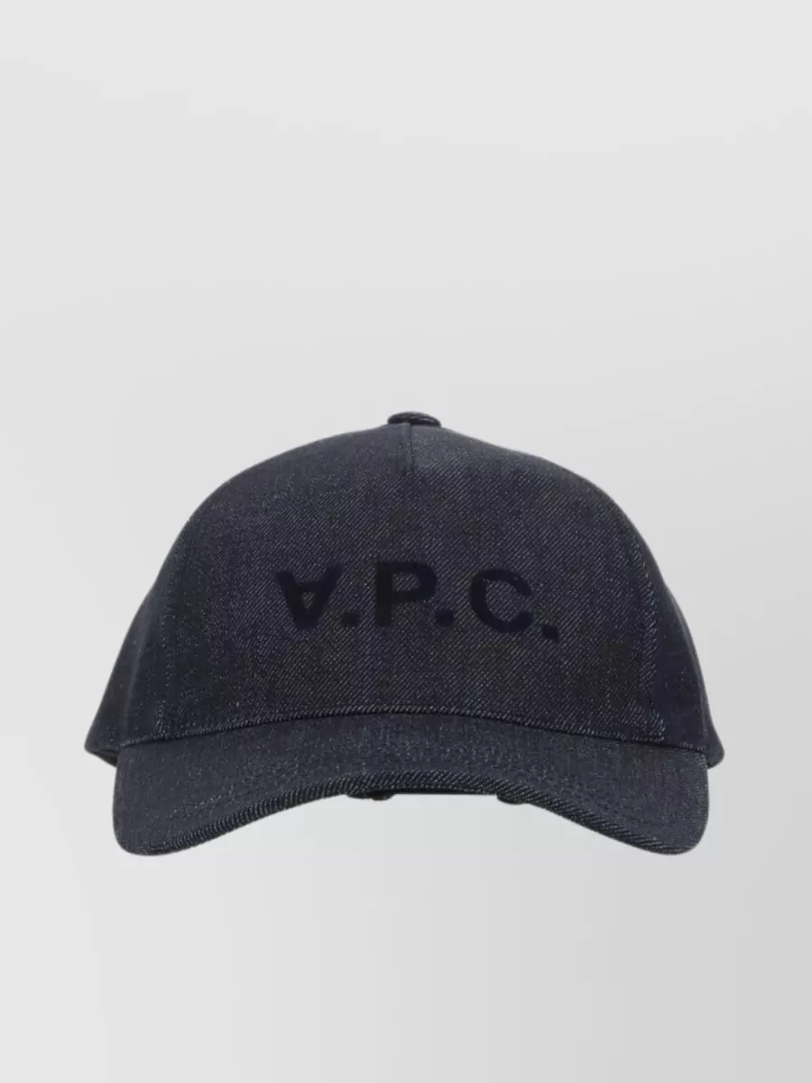 Shop Apc Visor Cap In Textured Denim Blend In Grey