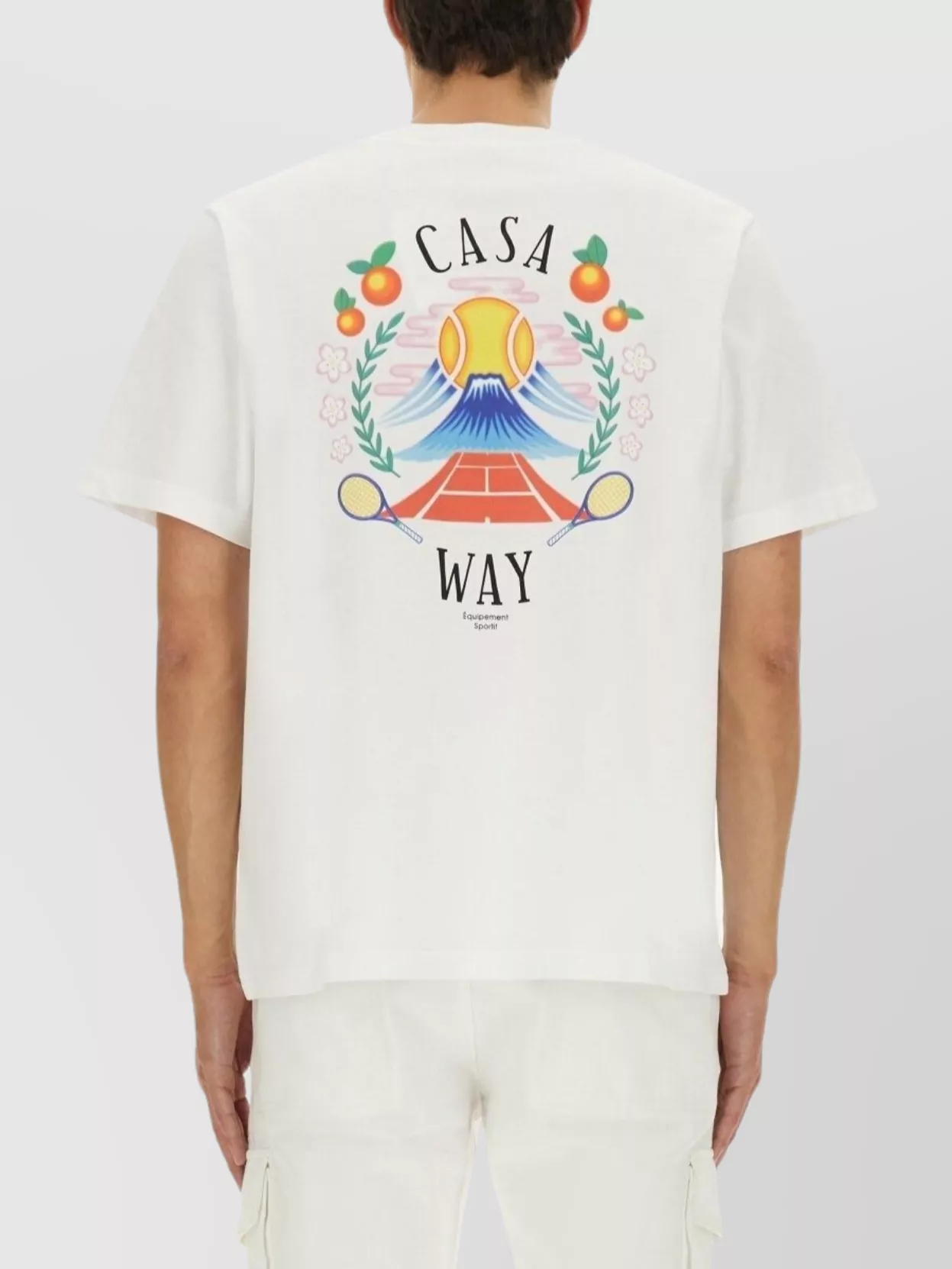 Casablanca T-shirt Girocollo Con Logo Sul Fronte In Cotone Bianca Uomo