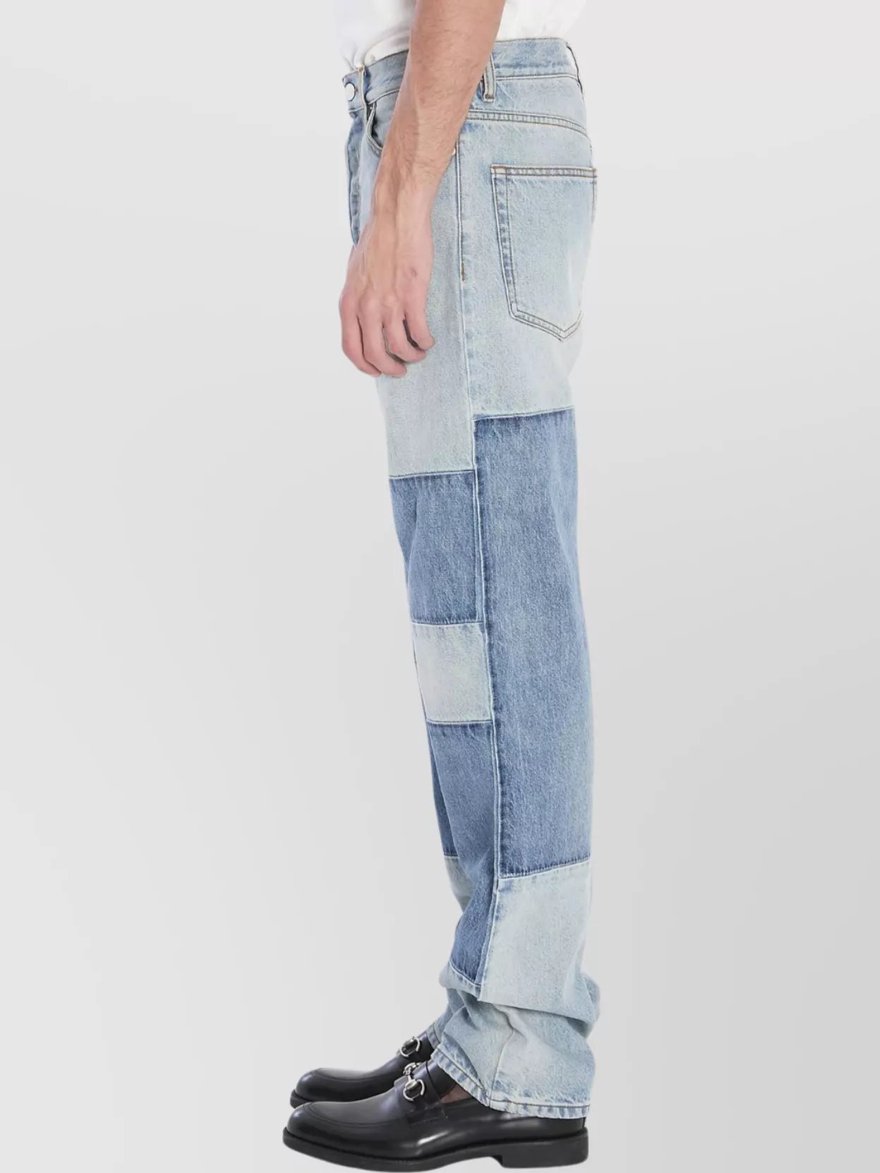 Gucci Patchwork Denim Trousers Contrast Inserts