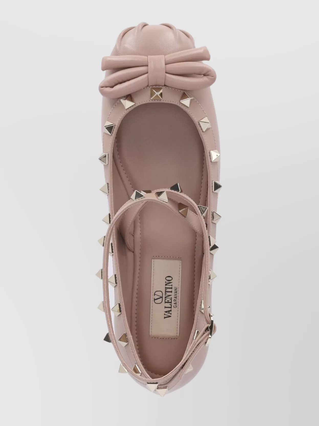 Valentino Garavani Studs Bow Round Toe Ballerina Shoes