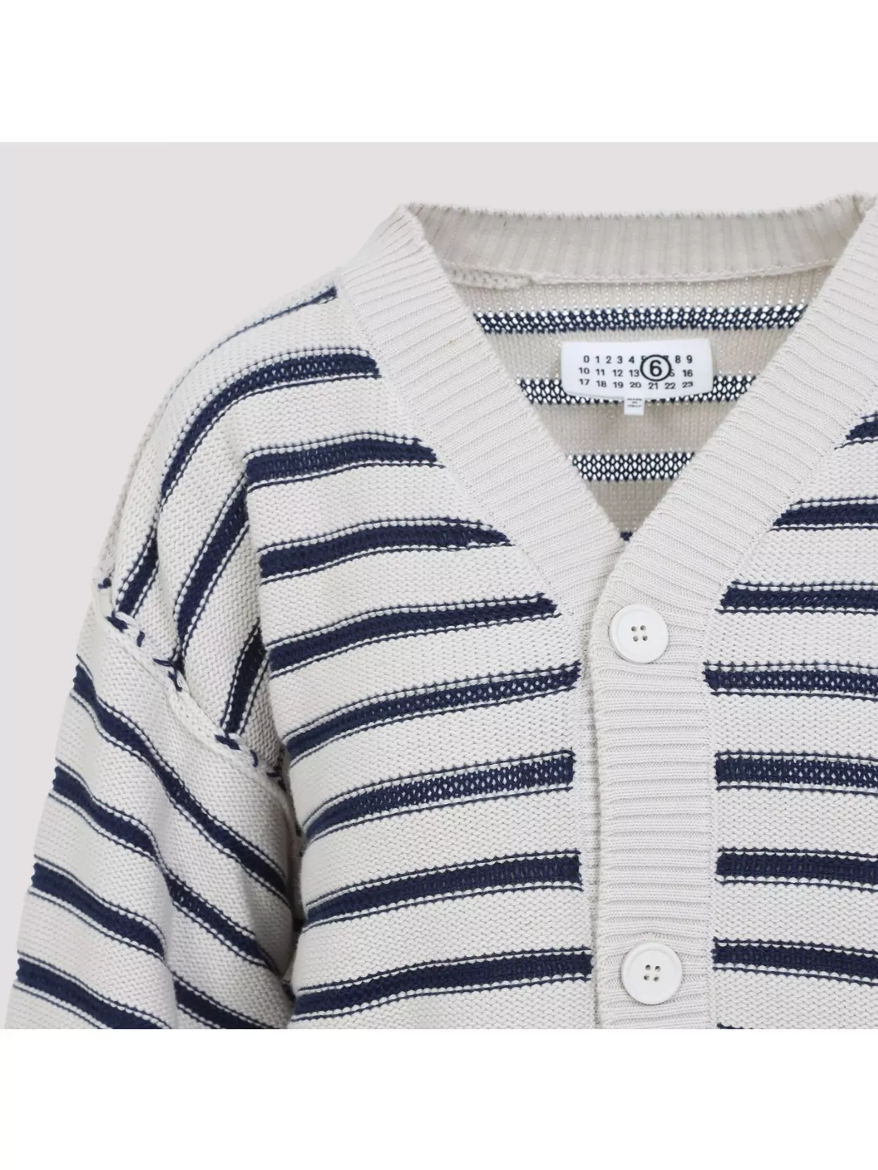 Mm6 Maison Margiela Mm6 By Maison Margiela Chalk White Cotton Cardigan In White
