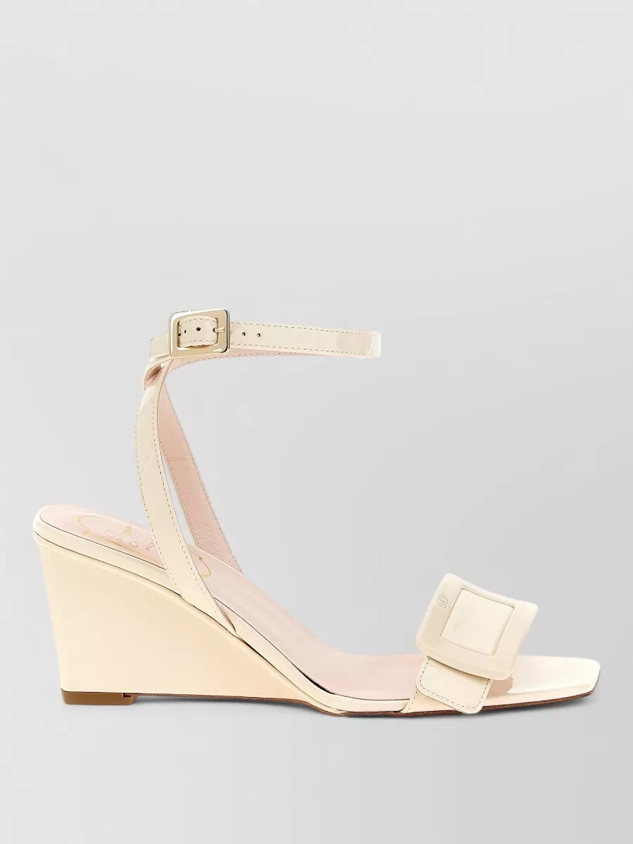 Roger Vivier Leather Belle Vivier Wedge Sandals