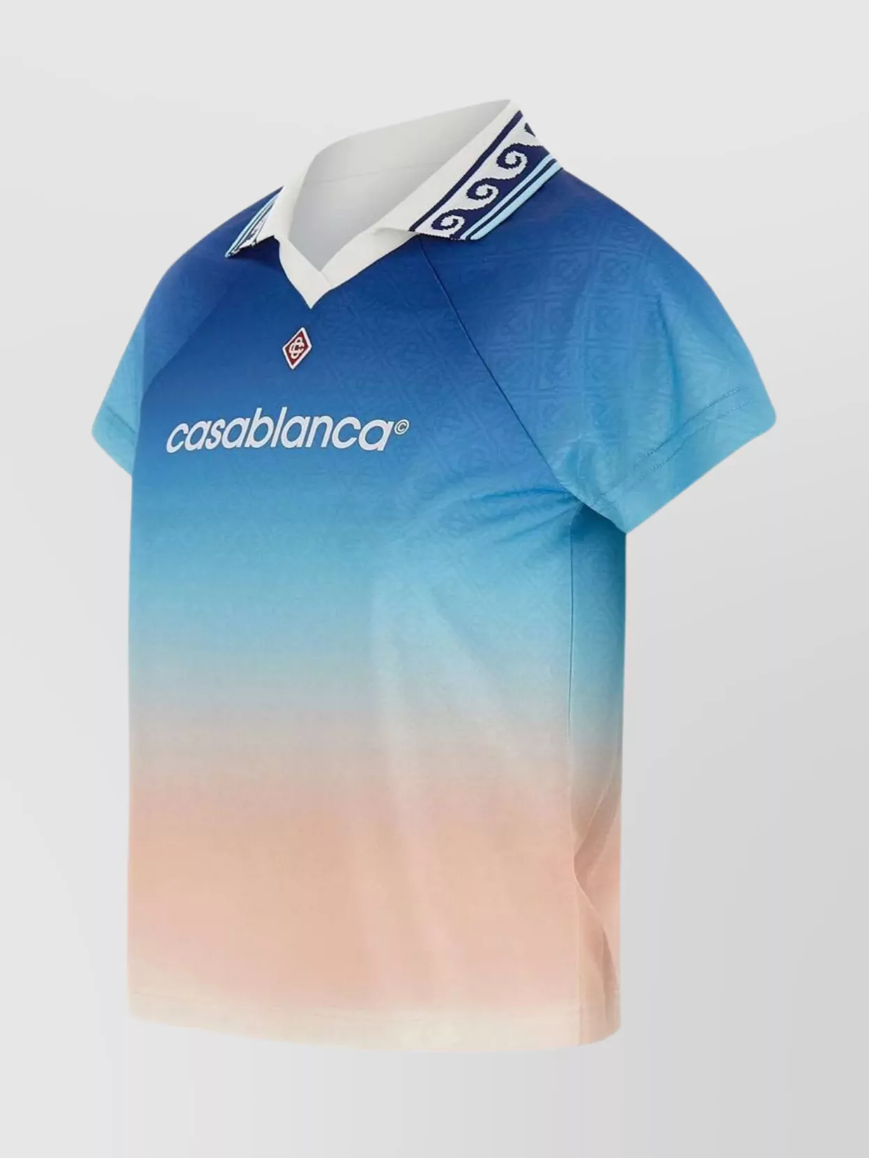 Shop Casablanca Monogram Football Polo Jacquard Top