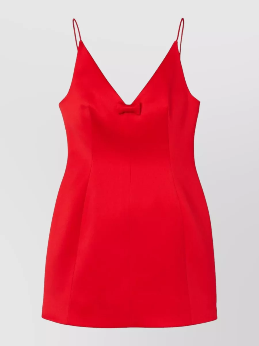 Marc Jacobs Satin V-Neck Spaghetti-Strap Mini Dress