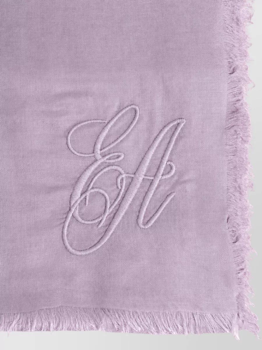 Emporio Armani Cashmere Blend Frayed Square Scarf