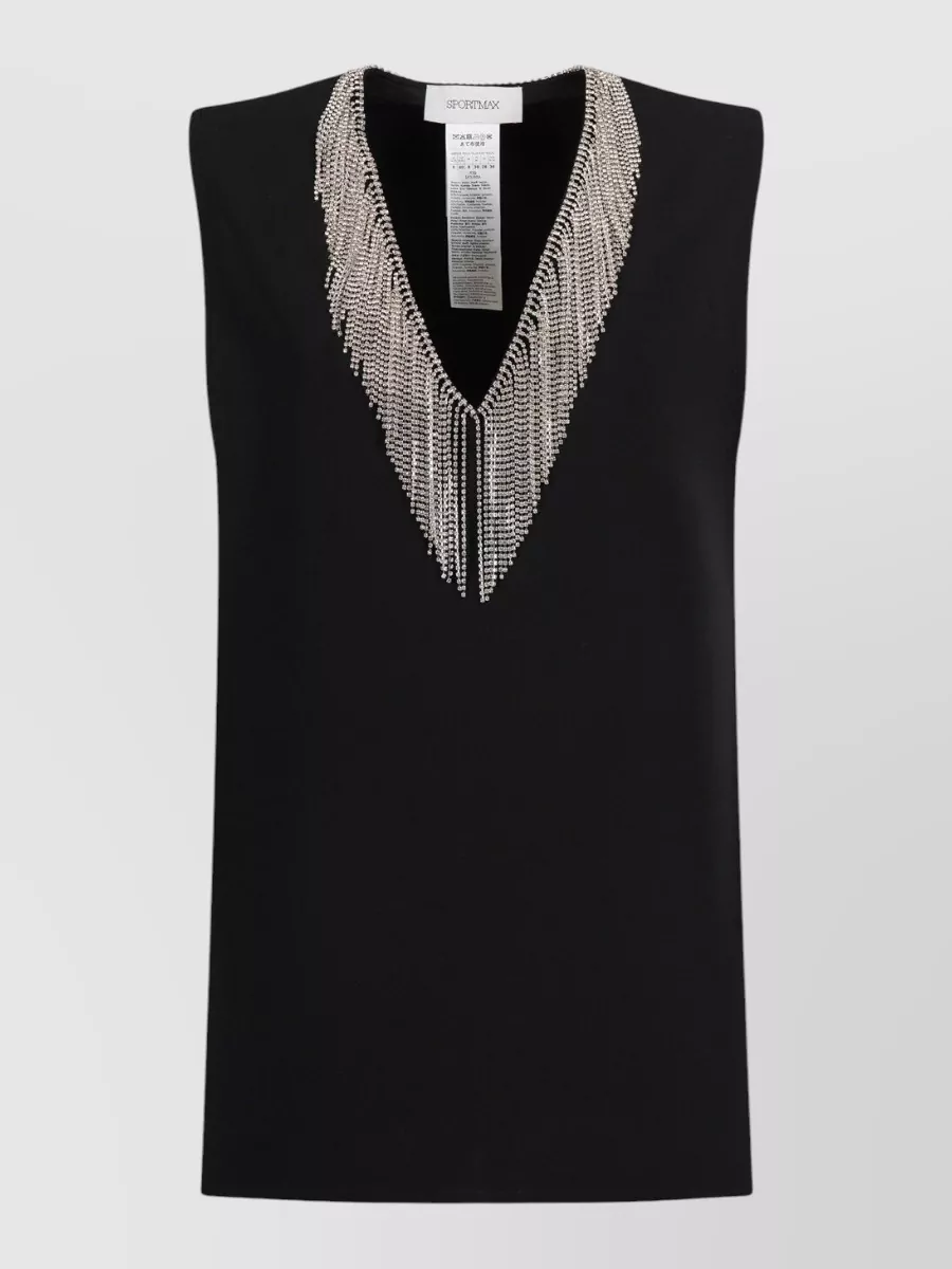 Sportmax rhinestone sleeveless top