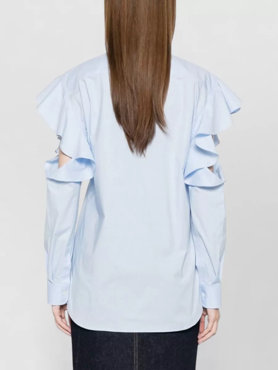 Moschino Ruffled Cutout Shoulder Shirt