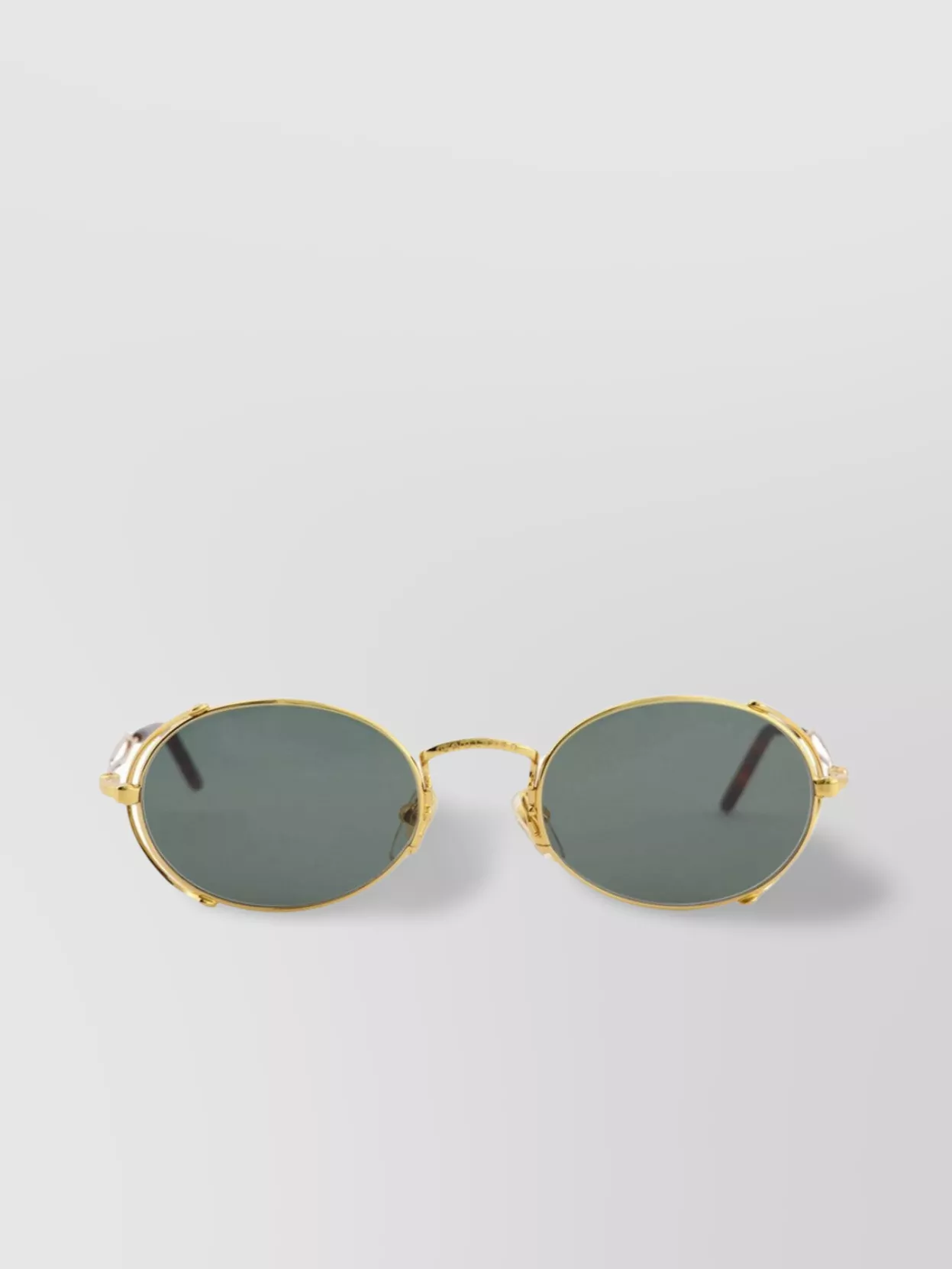 Jean Paul Gaultier Metal Round Frame Sunglasses With Cut-out Detail In Gold