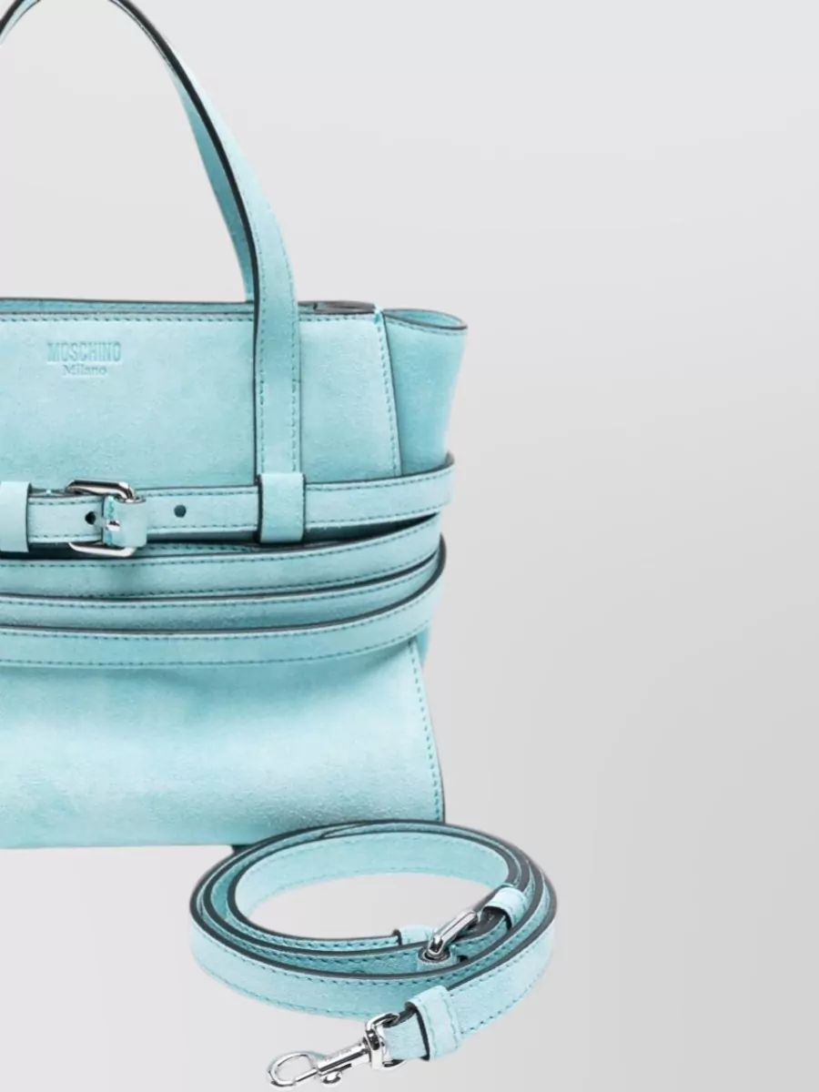 Moschino Suede Leather Tote Bag