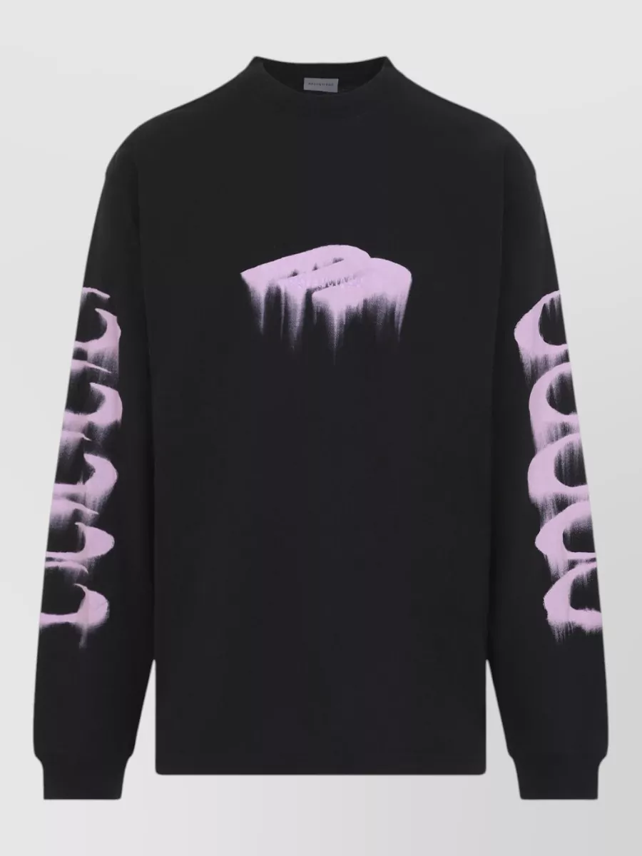 Balenciaga Ribbed crew neck long sleeve t-shirt