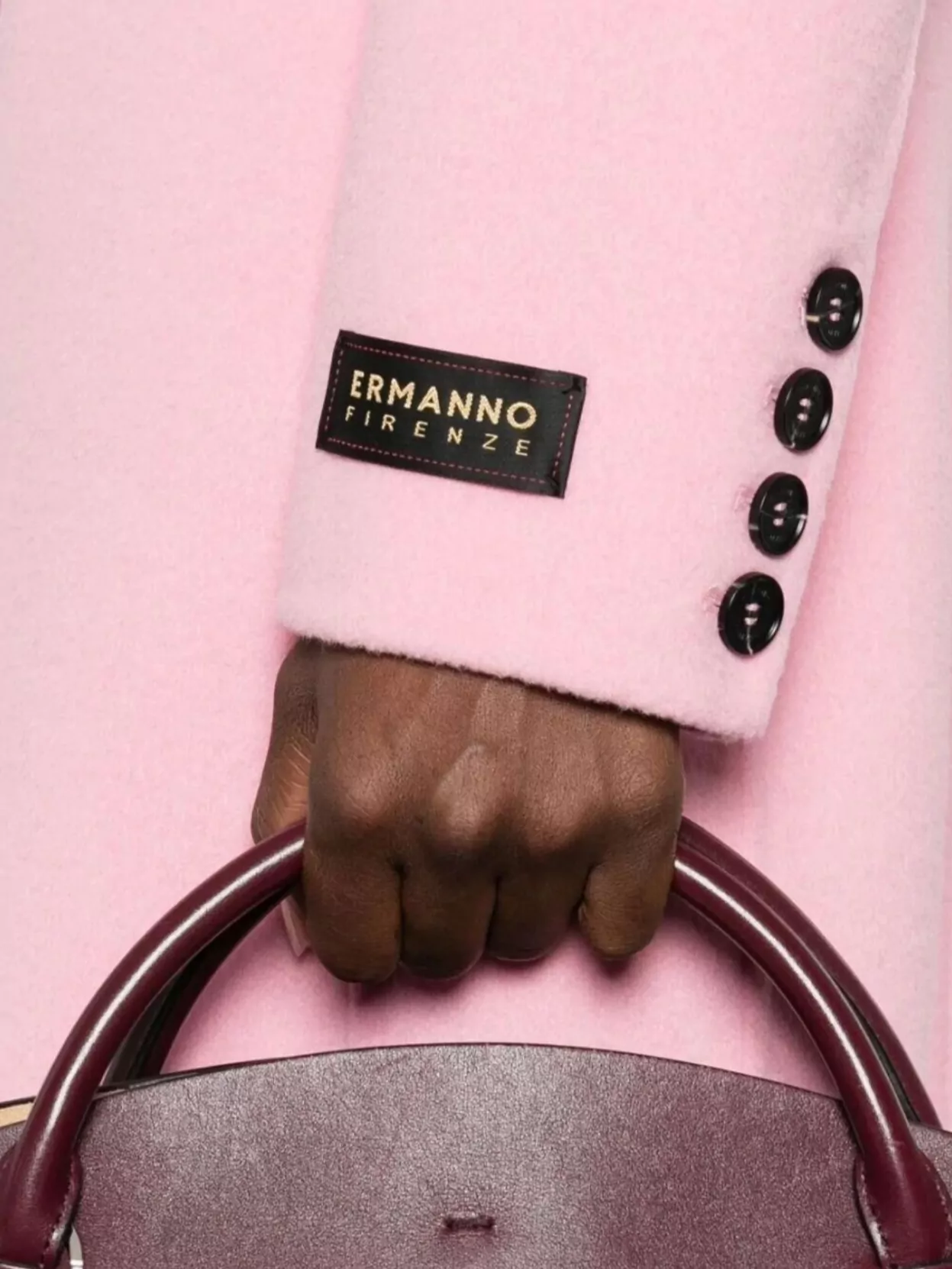 Ermanno Firenze Double-Breasted Coat Featuring Flap Pockets