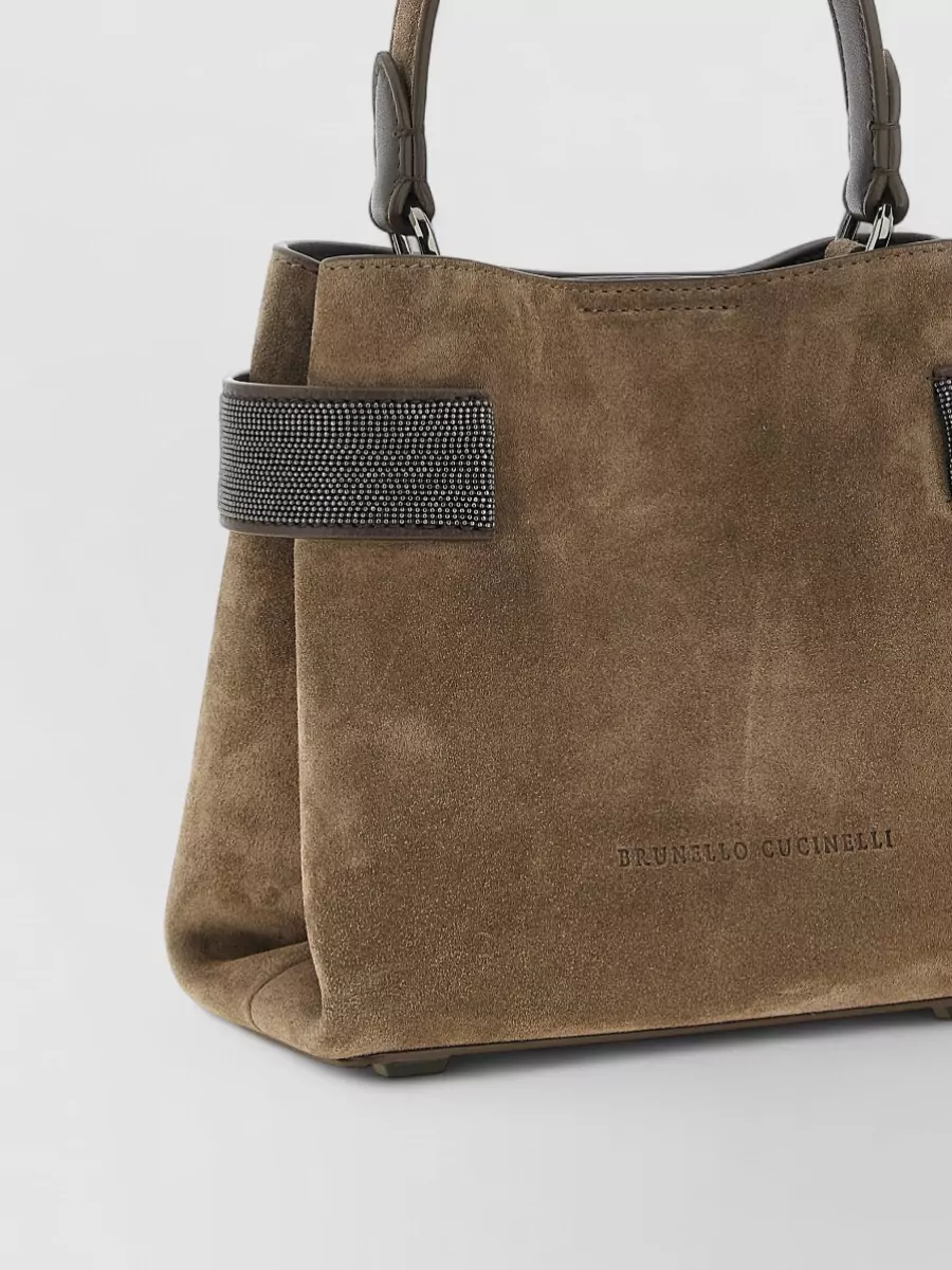 Brunello Cucinelli Small Suede Shoulder Bag