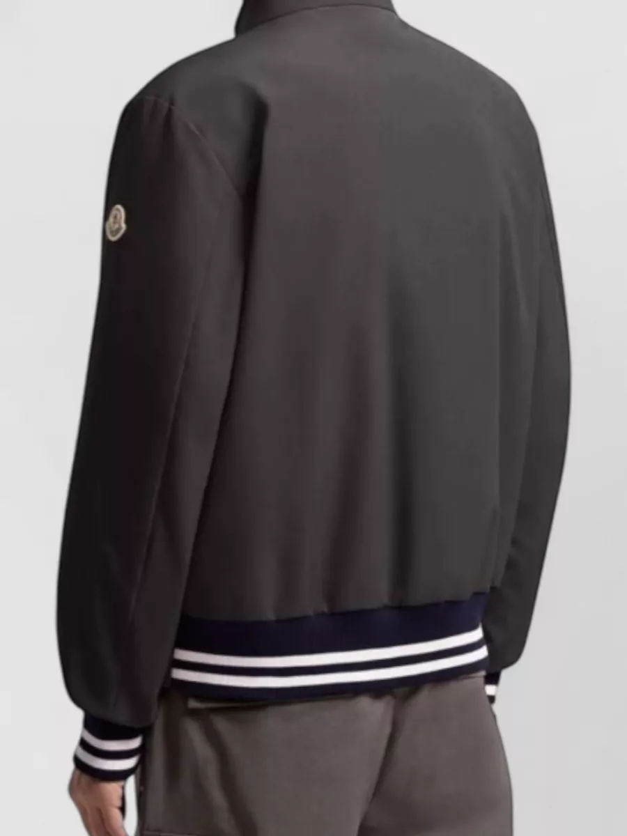 Moncler Prieure Bomber Jacket Ribbed Collar Cuffs