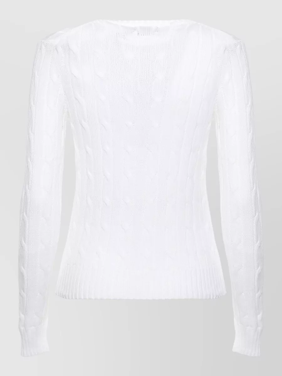 Ralph Lauren Cable-Knit Cotton Crewneck Sweatshirt