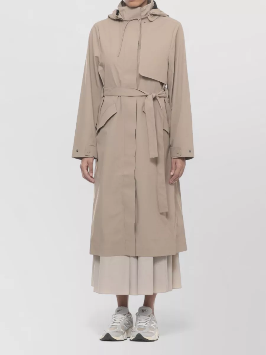 Rains Hooded Belted Waterproof Coat