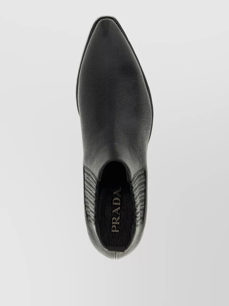 Prada Leather Chelsea Ankle Boots