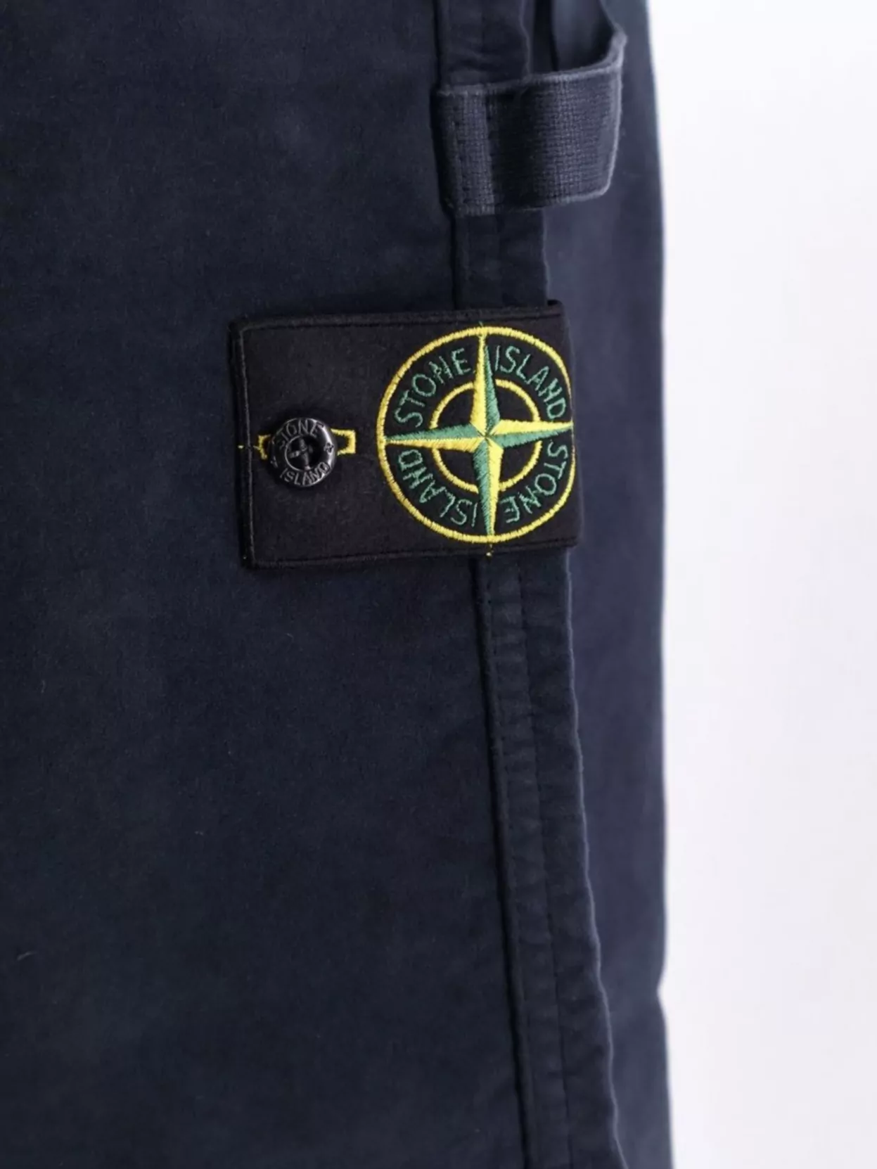 Stone Island Soft Velvet Trousers With Pockets And Loops