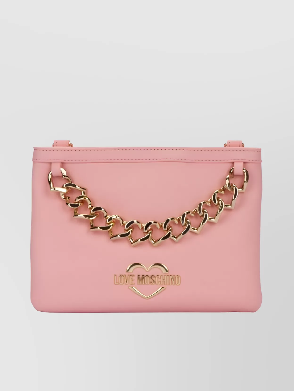 Shop Love Moschino Chain Detail Structured Cross-body Bag In Pink