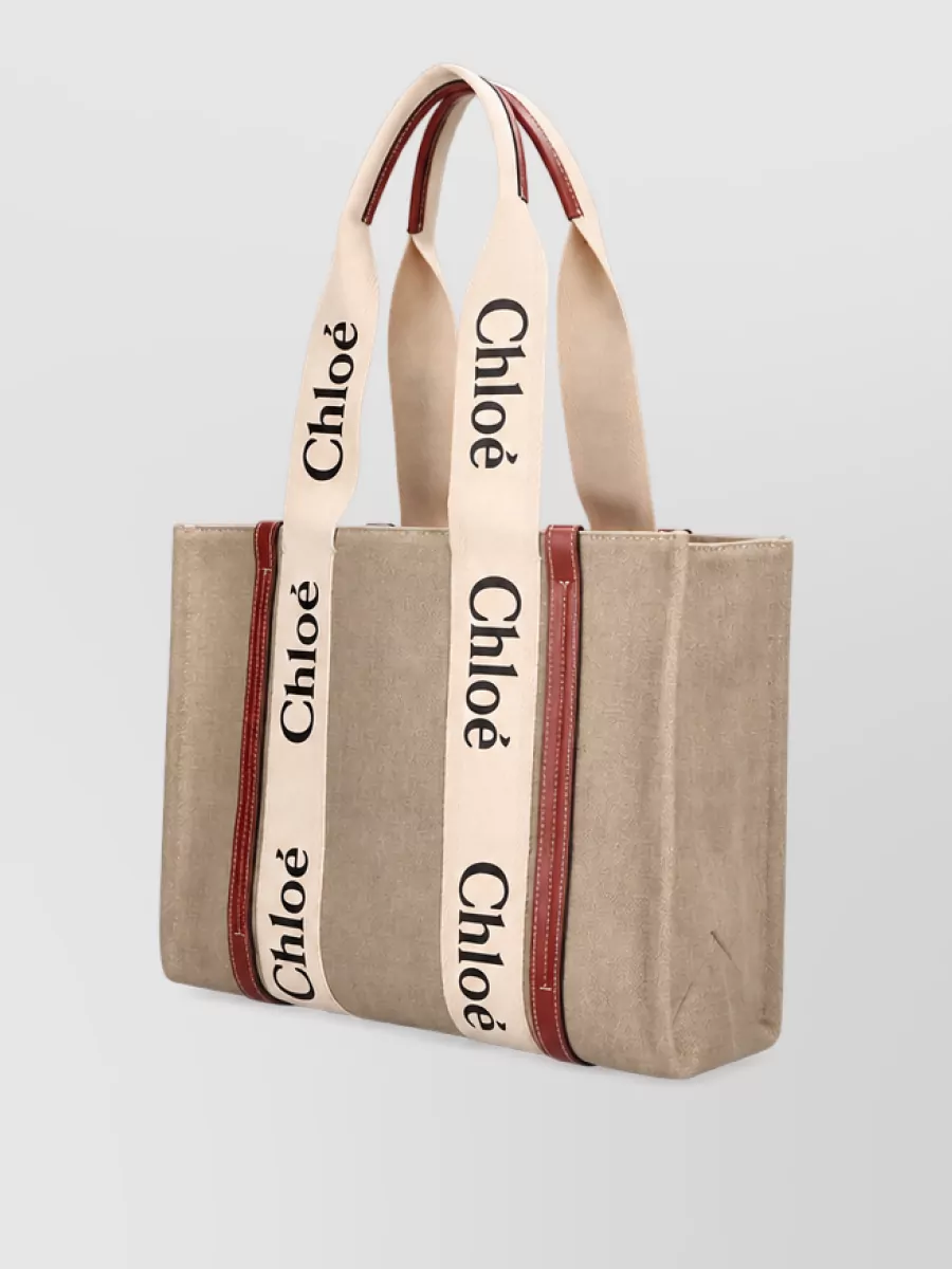 Chloé Woody Linen Tote Bag